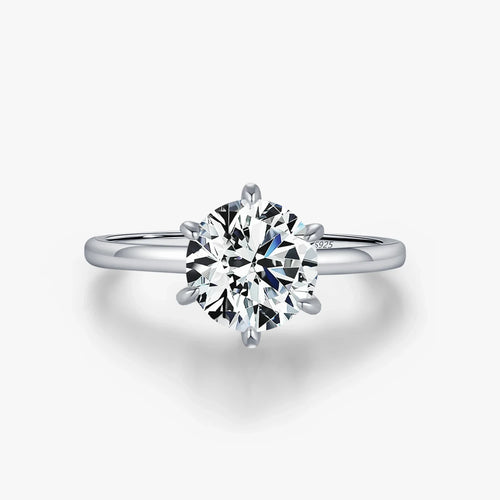 Solitaire Moissanite Engagement Ring (2ct) - Cleora