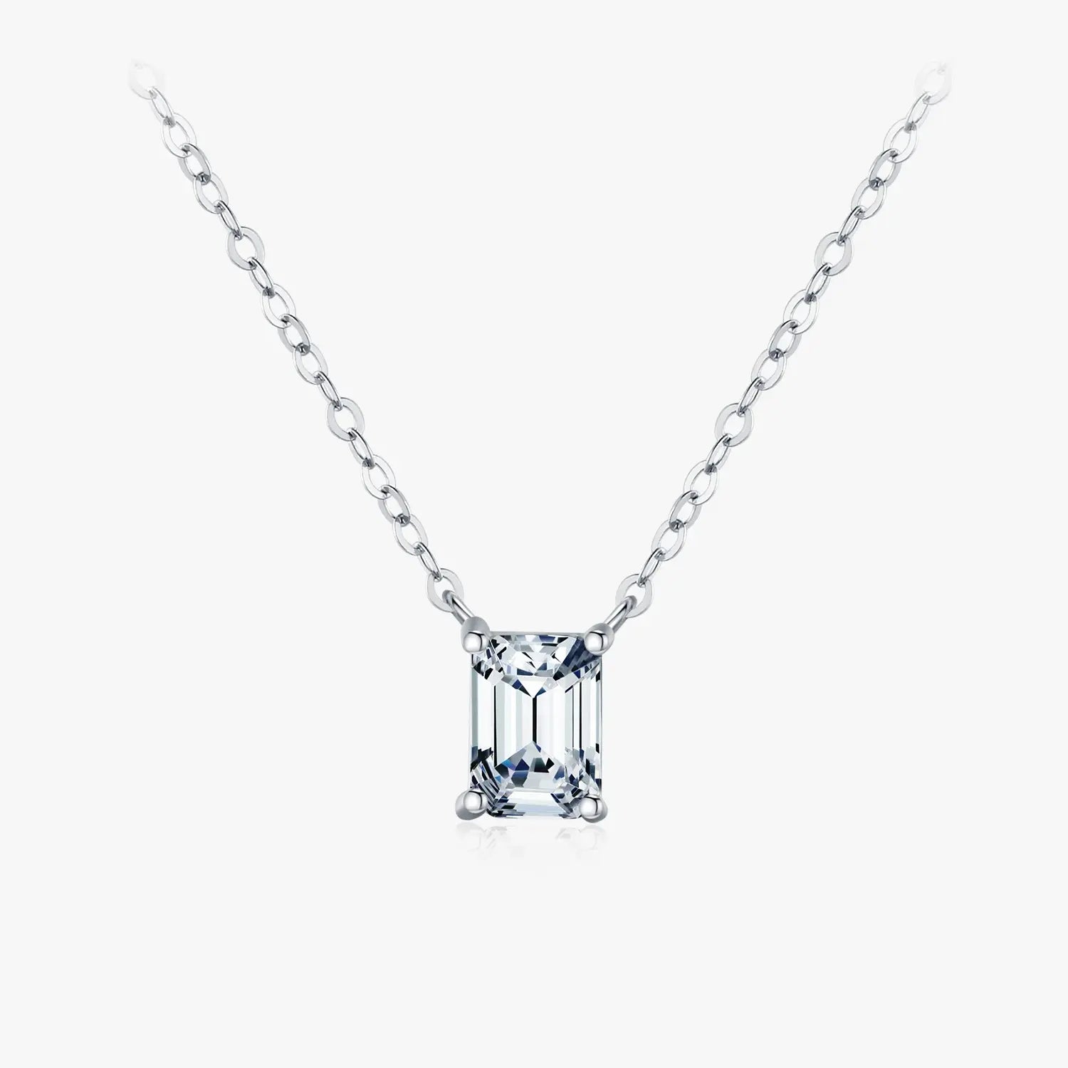 Moissanite 1ct Emerald Necklace - Cleora