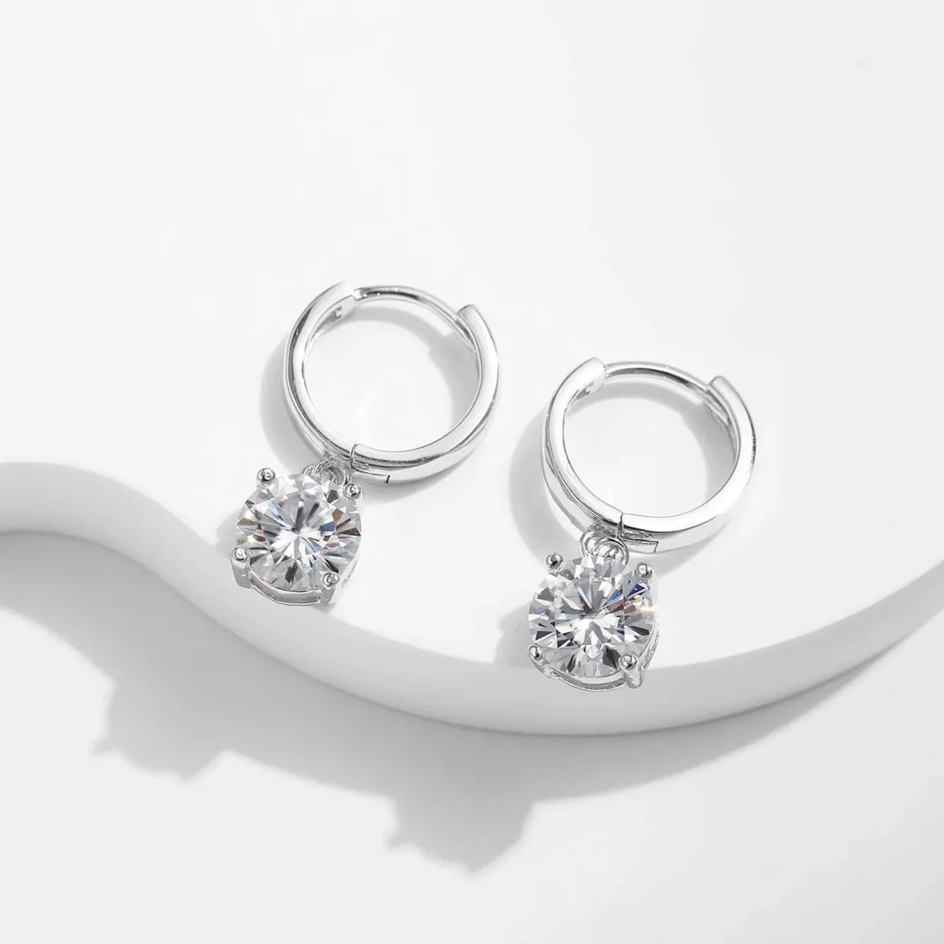Moissanite Floating Huggies - Cleora