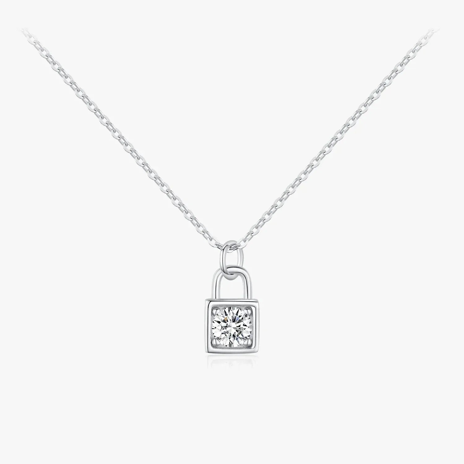 Moissanite Lock Necklace - Cleora