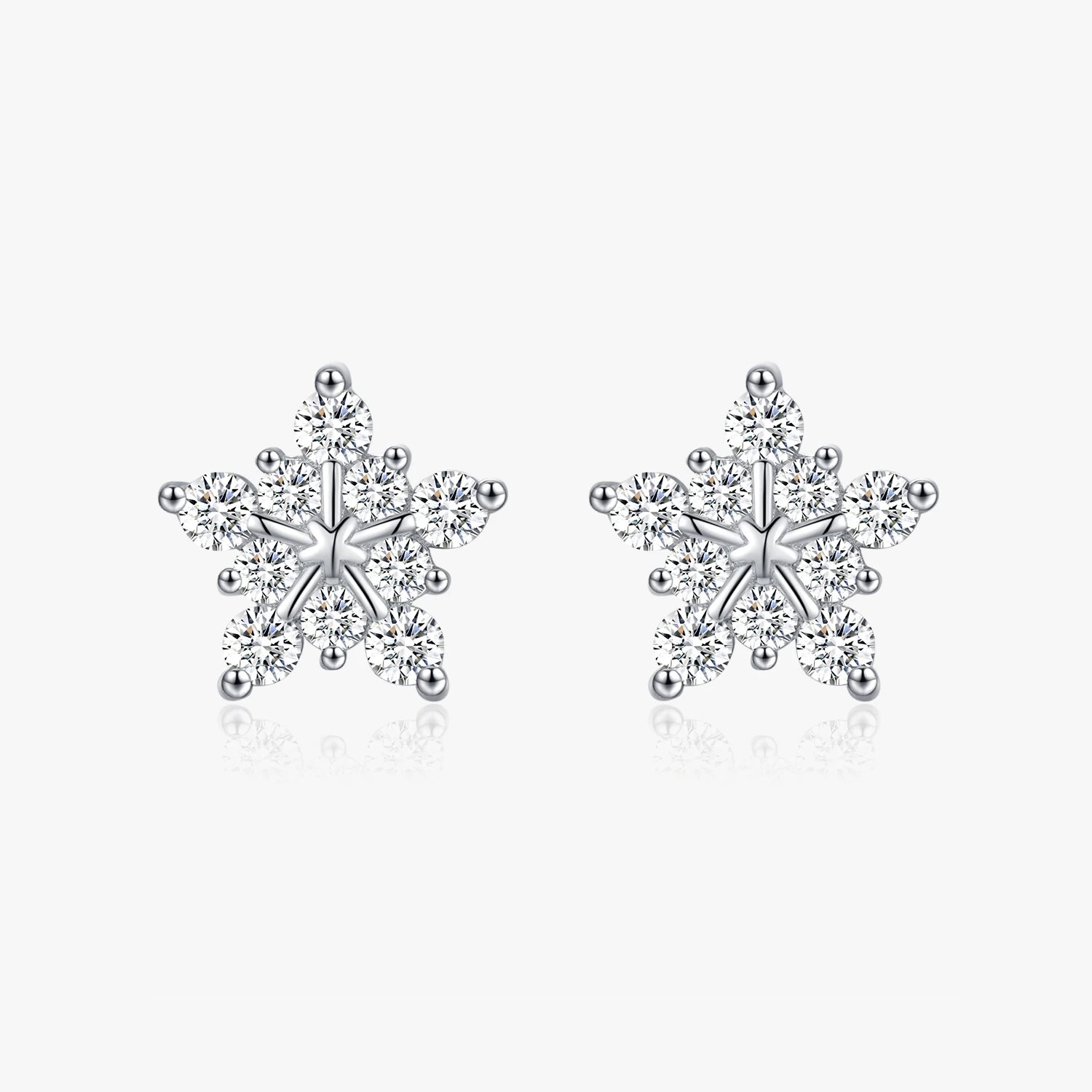 Moissanite Snowflake Studs - Cleora