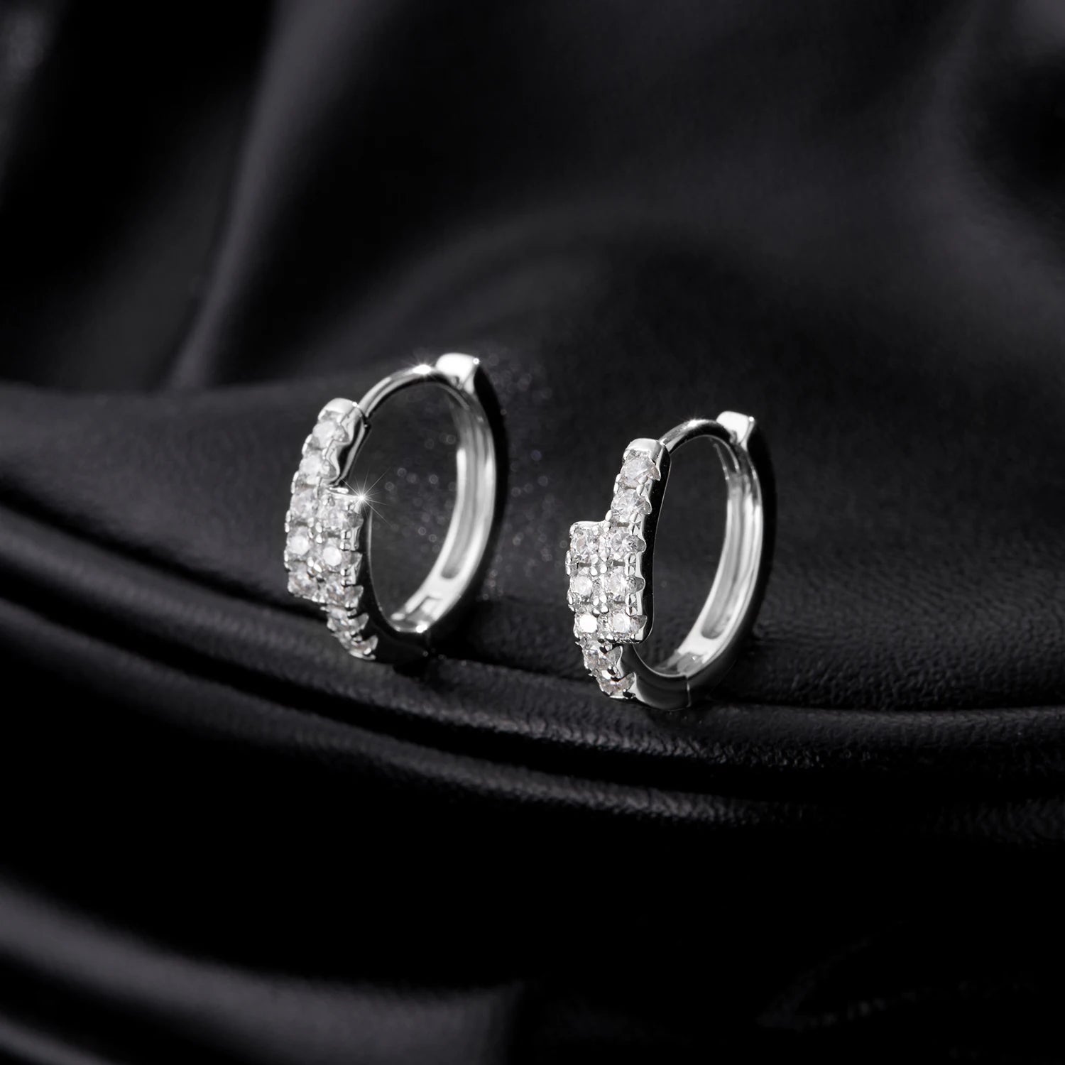 Bypass Eternity Moissanite Huggie Earrings - Cleora