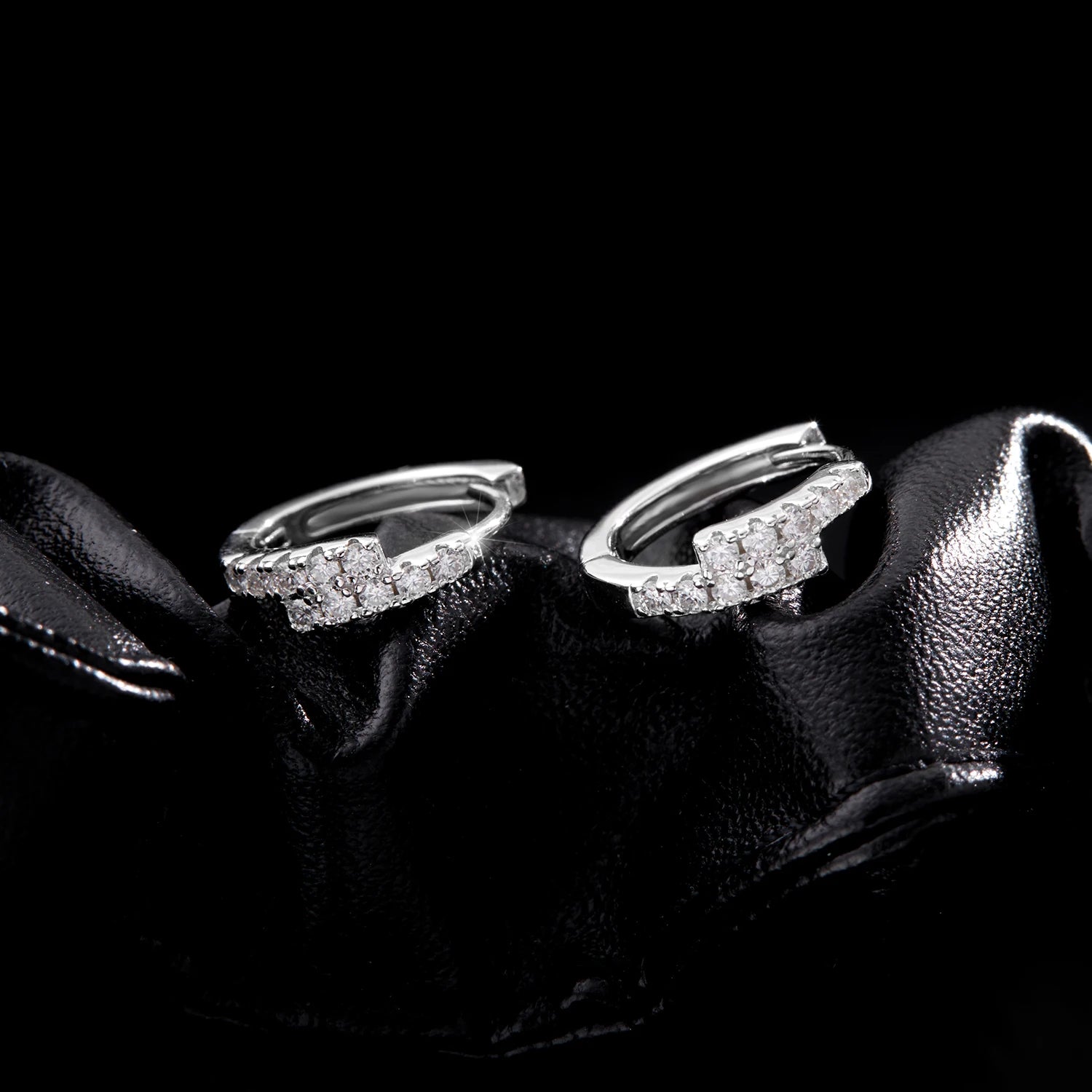 Bypass Eternity Moissanite Huggie Earrings - Cleora