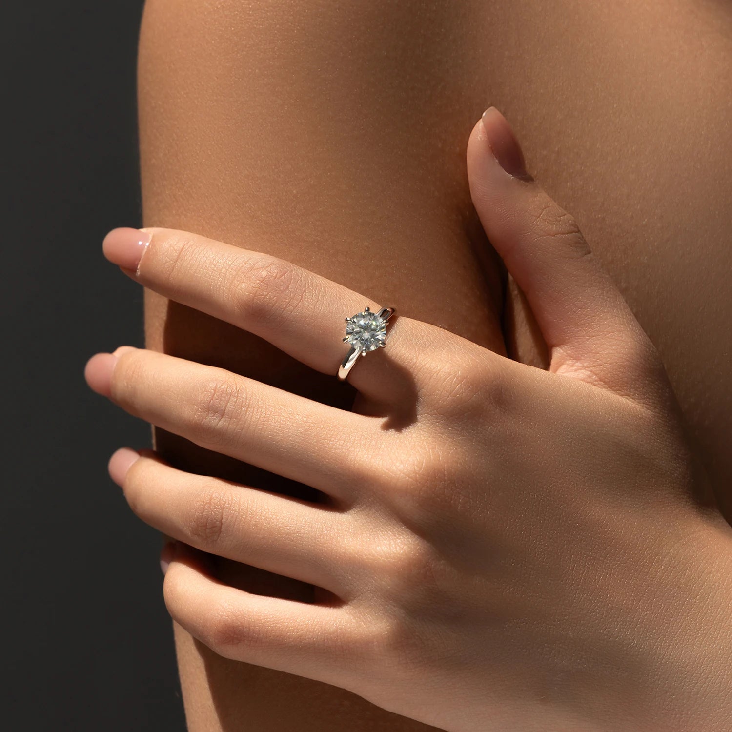 Moissanite 2ct Solitaire Ring - Cleora