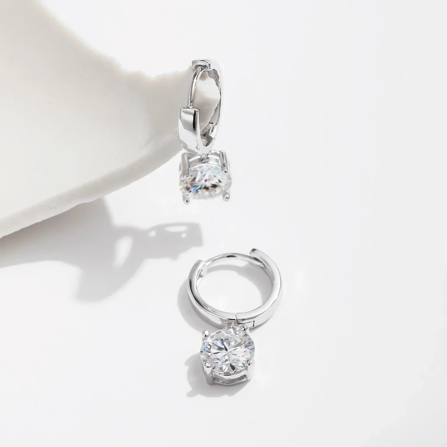 Moissanite Floating Huggies - Cleora