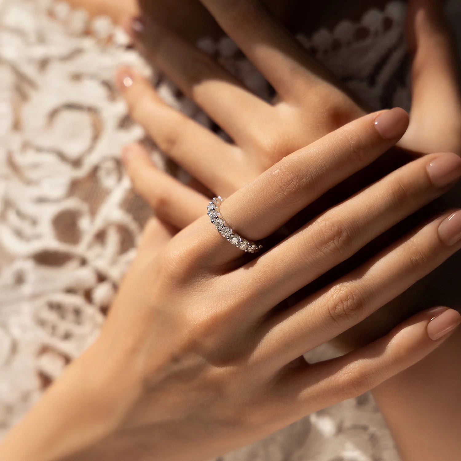 Infinite Eternity Moissanite Band - Cleora