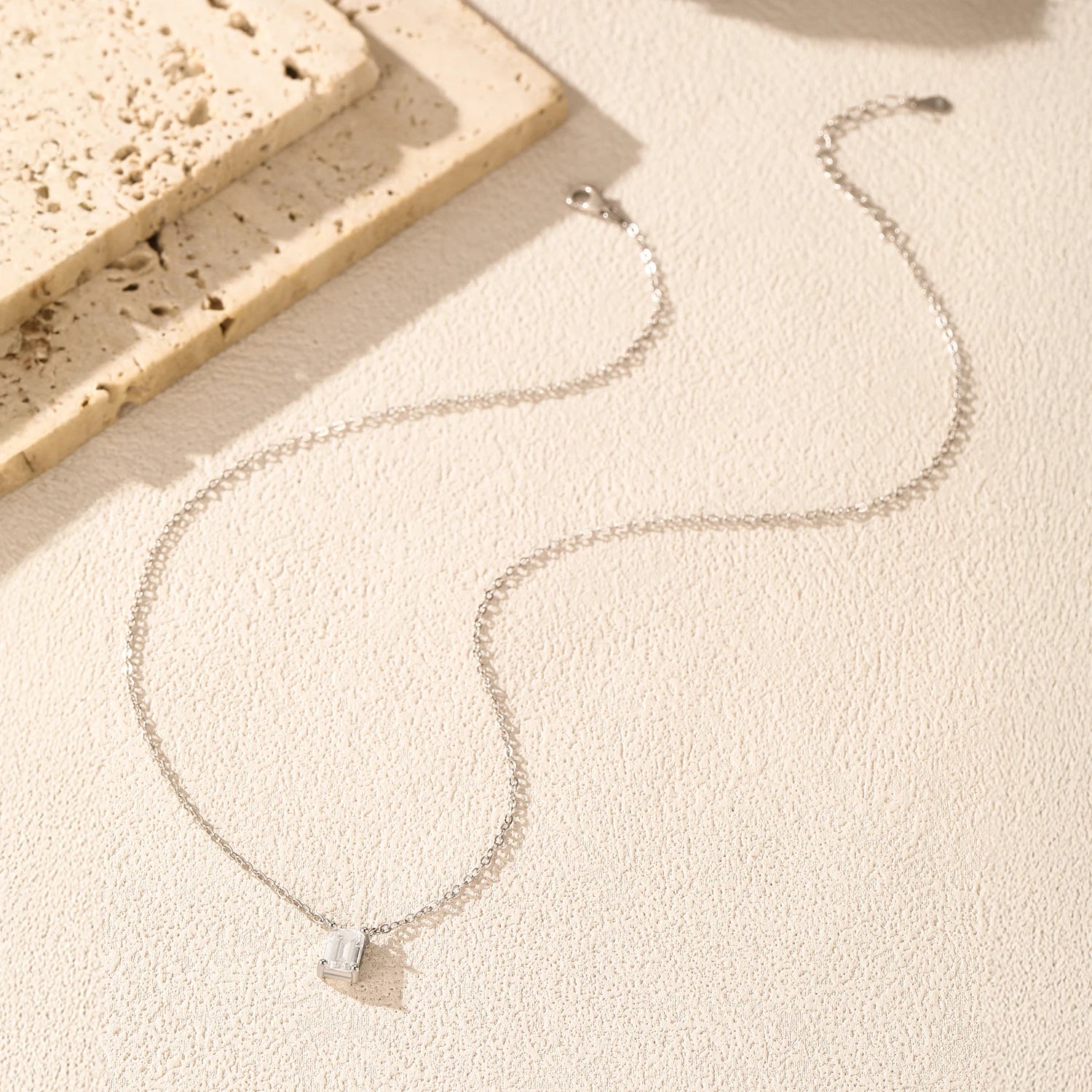 Moissanite 1ct Emerald Necklace - Cleora