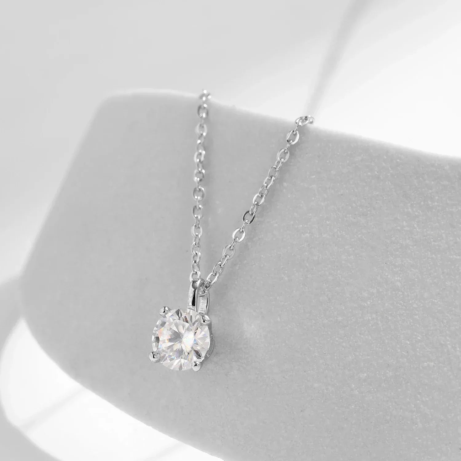 Moissanite 1ct Solitaire Necklace - Cleora