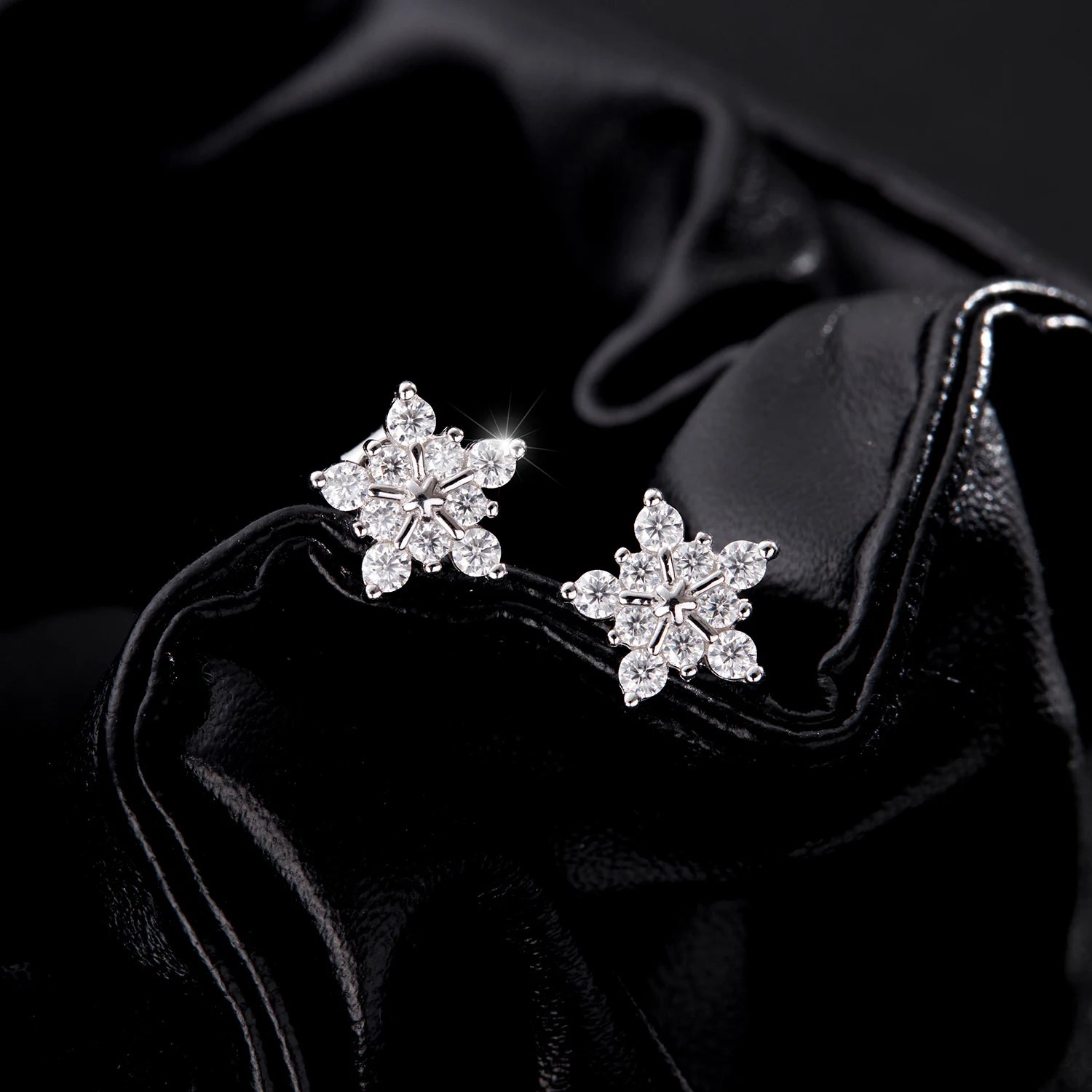 Moissanite Snowflake Studs - Cleora