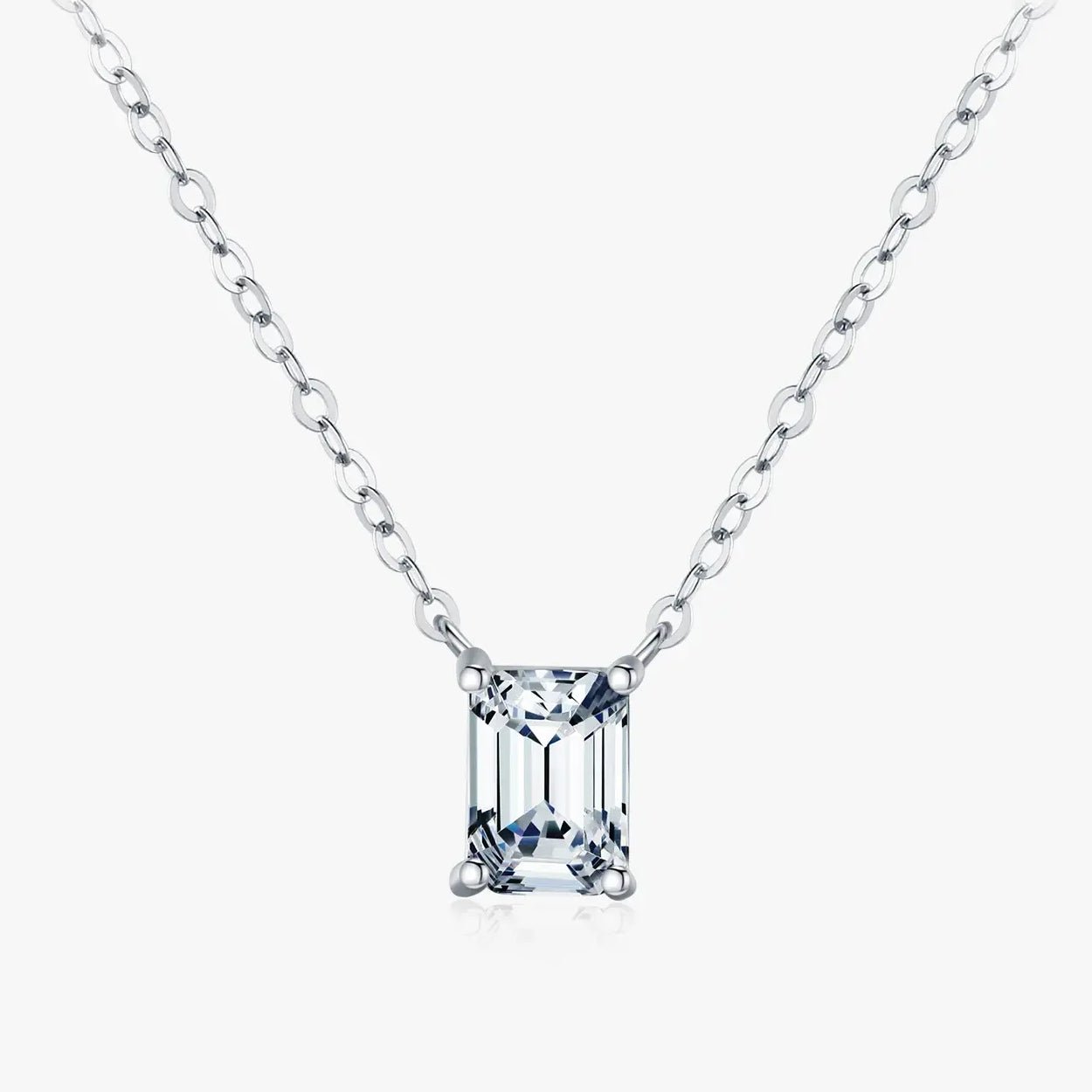 Emerald Moissanite Necklace - Cleora