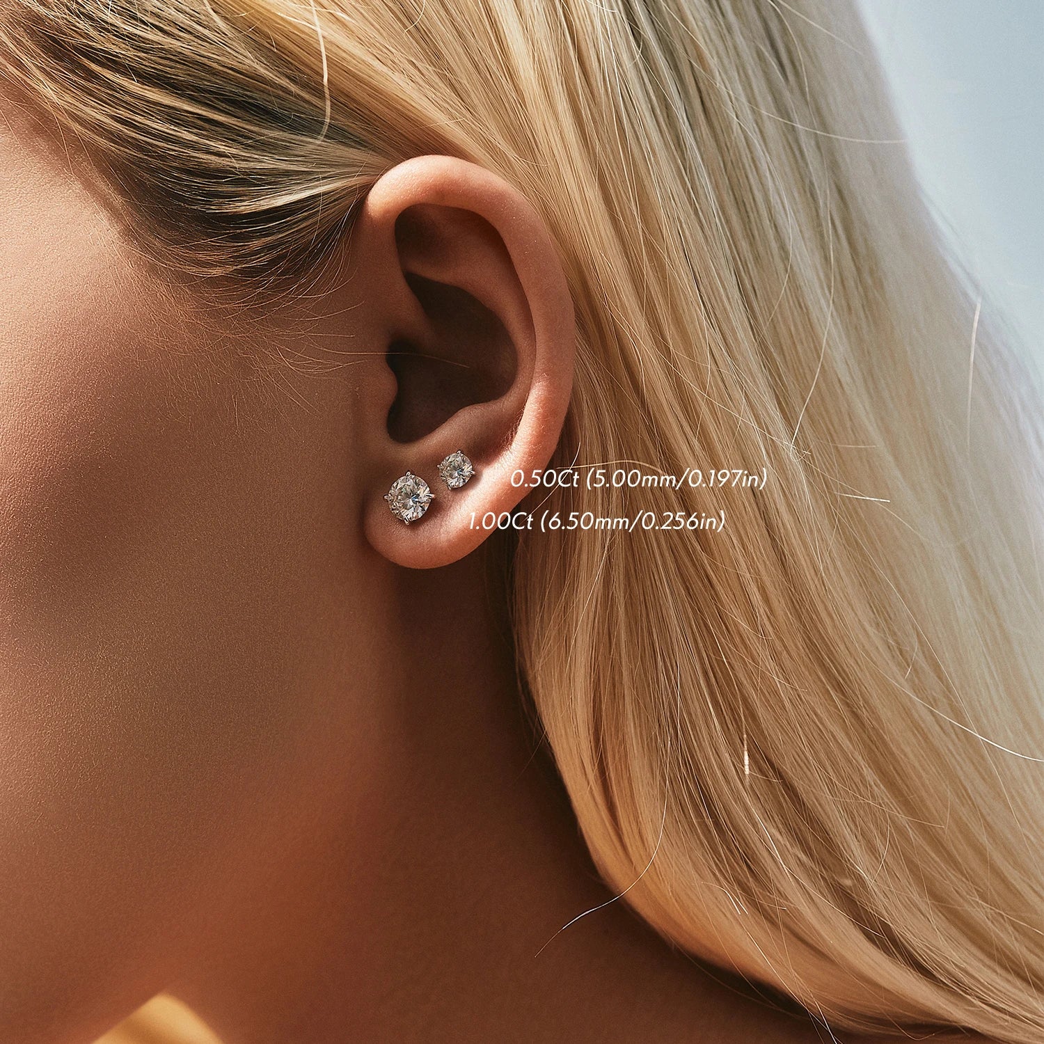 Martini Moissanite Stud Earrings - Cleora