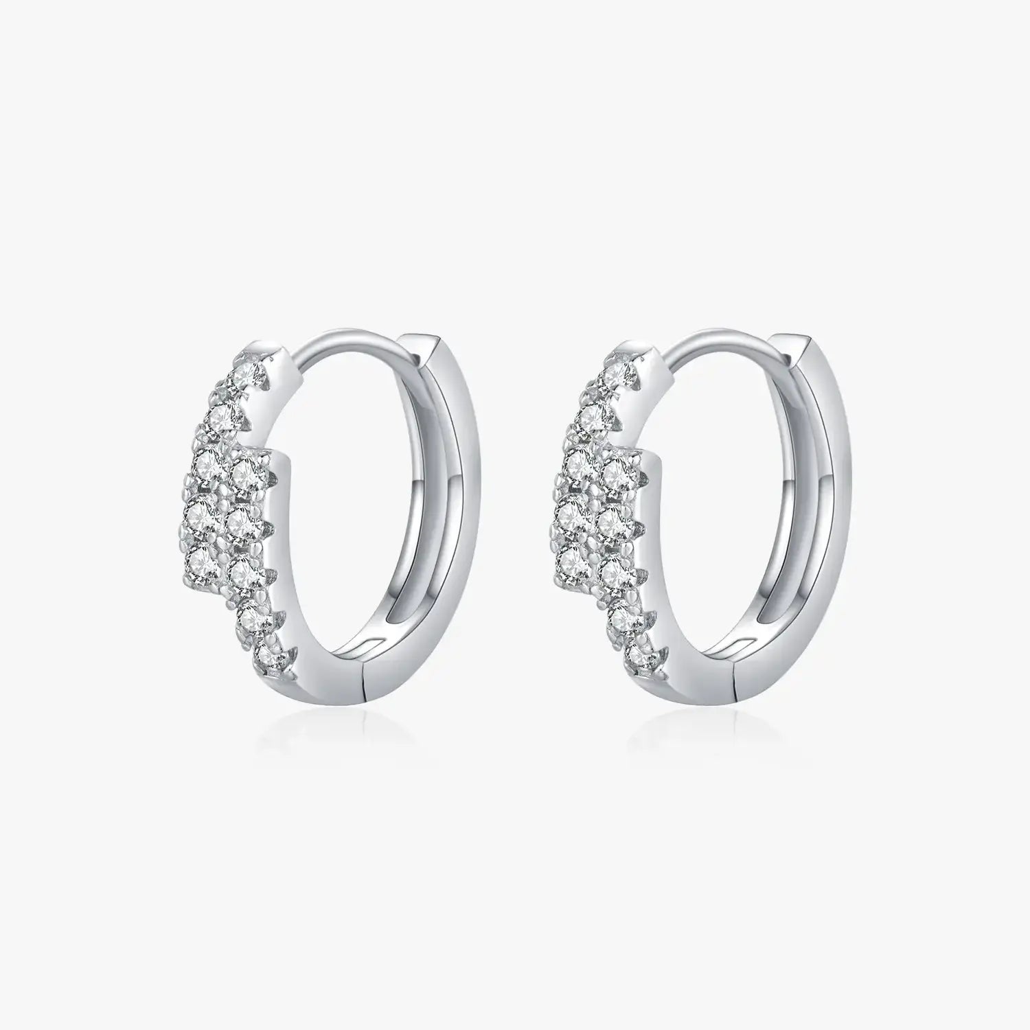 Bypass Eternity Moissanite Huggie Earrings - Cleora