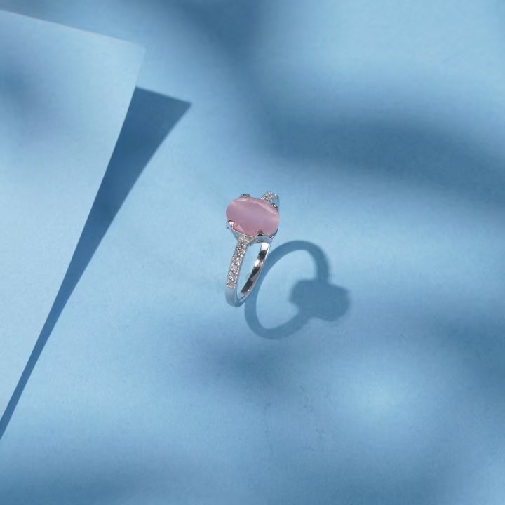 Oval Pink Opal Ring